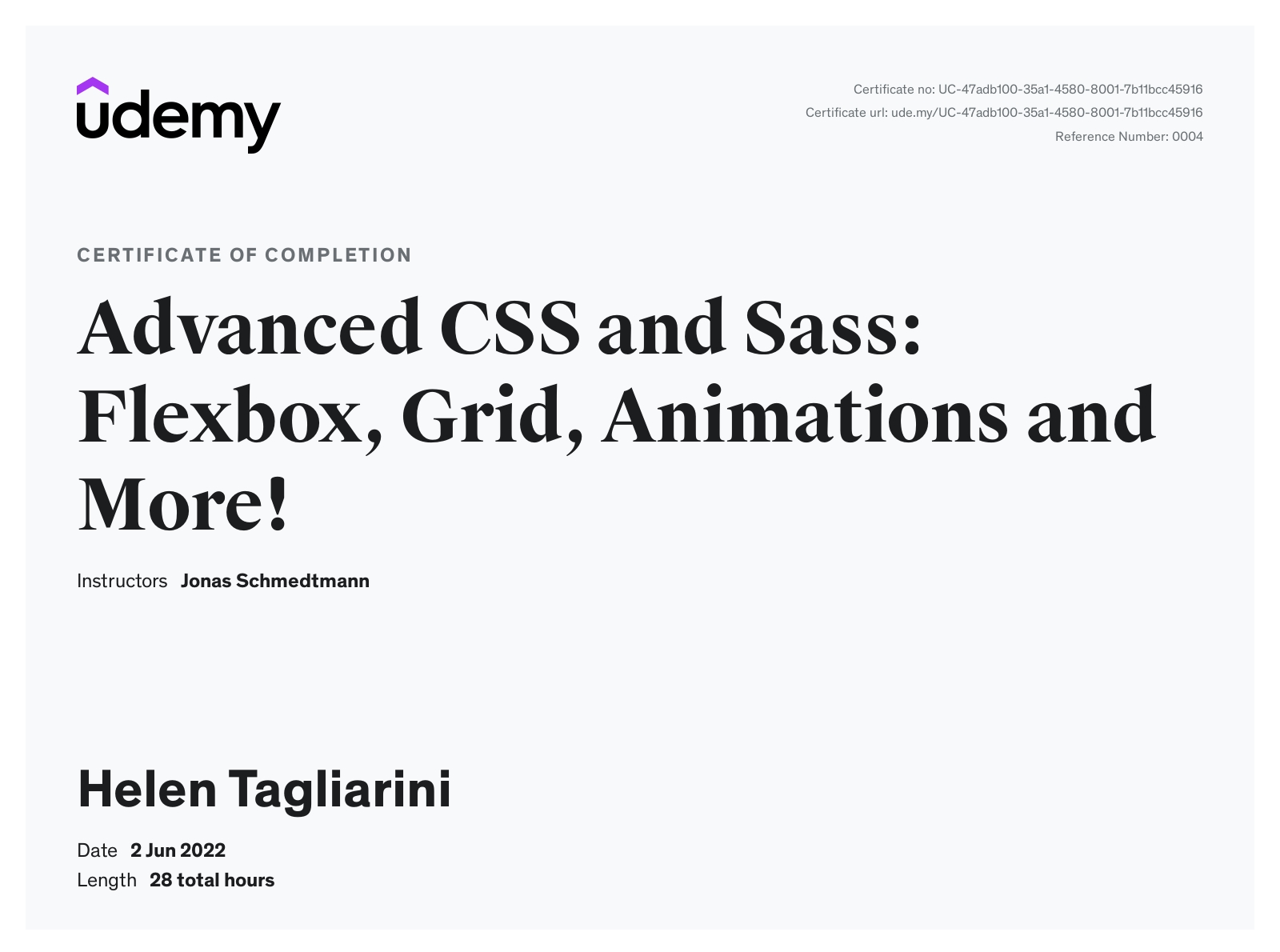 Advanced CSS Certificate (Jonas Schmedtmann)