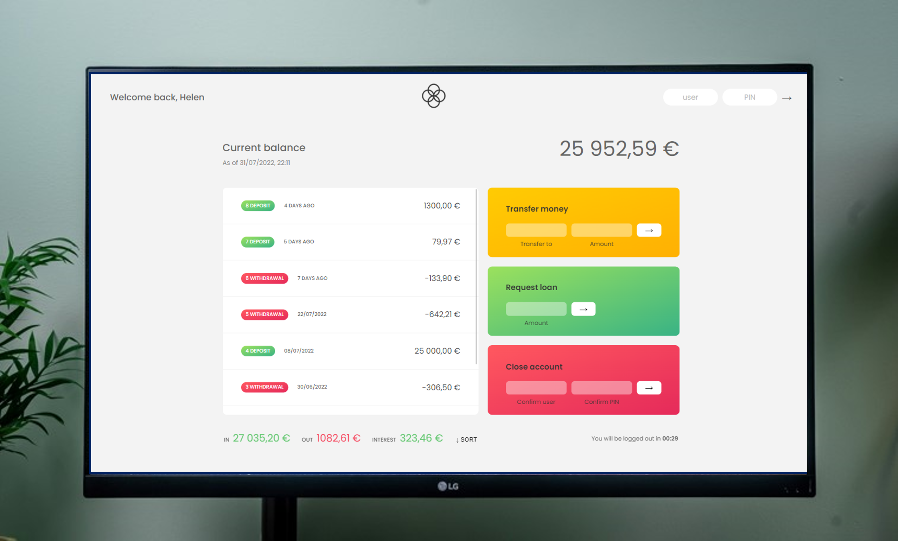 Bankist app screenshot